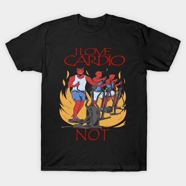 I love cardio training not funny devil design T-Shirt by pabrun